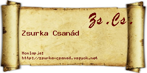 Zsurka Csanád névjegykártya